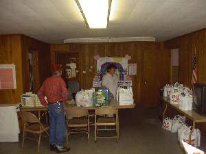 Our monthy community food pantry.