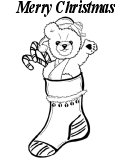 Bear Stocking Coloring Sheet