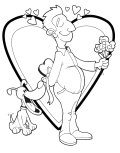 Man Holding Flowers Coloring Sheet