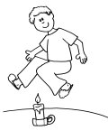 Child jumps over candle stick Coloring Sheet