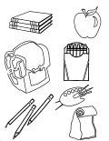 School supplies Coloring Sheet