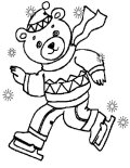 Skating Bear Coloring Sheet