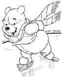 Skating Pooh Coloring Sheet
