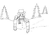 Snowman Building Coloring Sheet