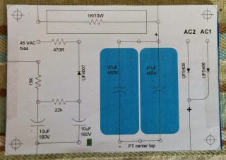 Jon's Trainwreck Express power supply
                        template punched